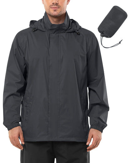Outdoor Ventures Men's Rain Jacket Waterproof Lightweight Packable Raincoat