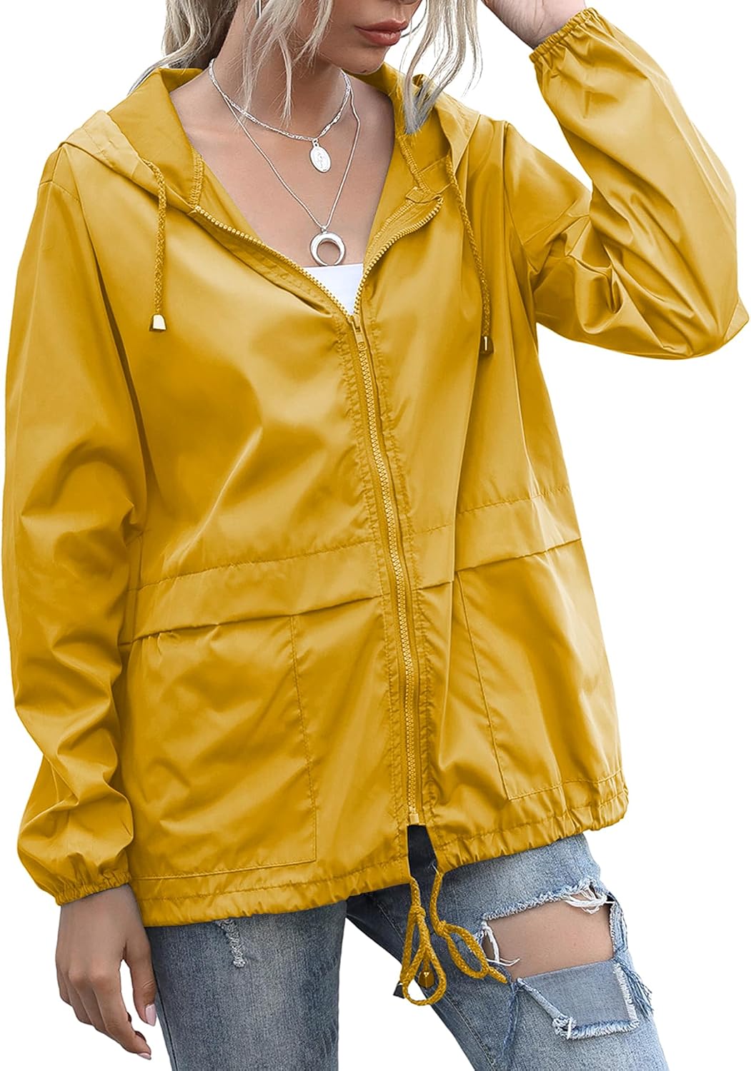 Women's Raincoats Lightweight Waterproof Rain Jackets