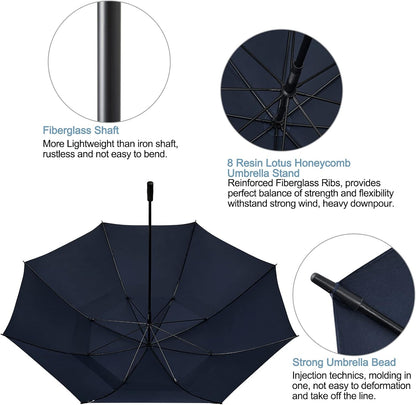 G4Free 80 Inch Golf Umbrella Extra Large Umbrella Double Canopy Windproof