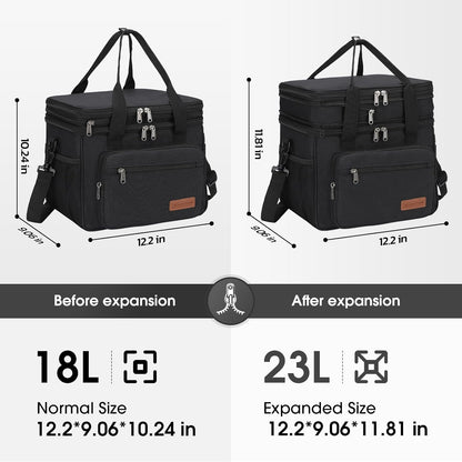 Maelstrom 23L Insulated Lunch Box, Expandable Double Deck Cooler Bag