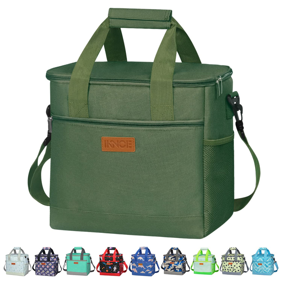 IKNOE 15L 24-Can Insulated Cooler Bag, Leak-Resistant Lunch Tote for Work