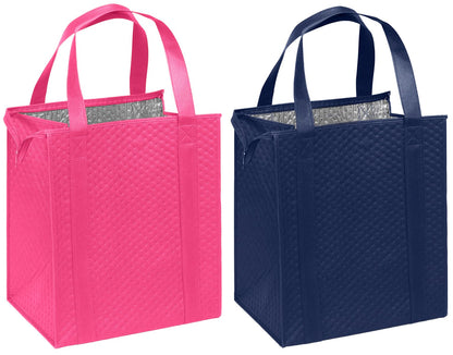 Mediz Hannah Direct Large Capacity Heavy Duty Insulated Smart Shopping Bag - Strong Reusable Grocery Tote 2 Pack