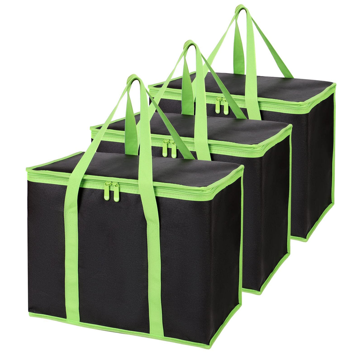 Bodaon 1-Pack Insulated Reusable Grocery Shopping Bags, X-Large, Black