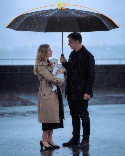 Windproof Reverse Folding Travel Umbrella for Rain, Compact