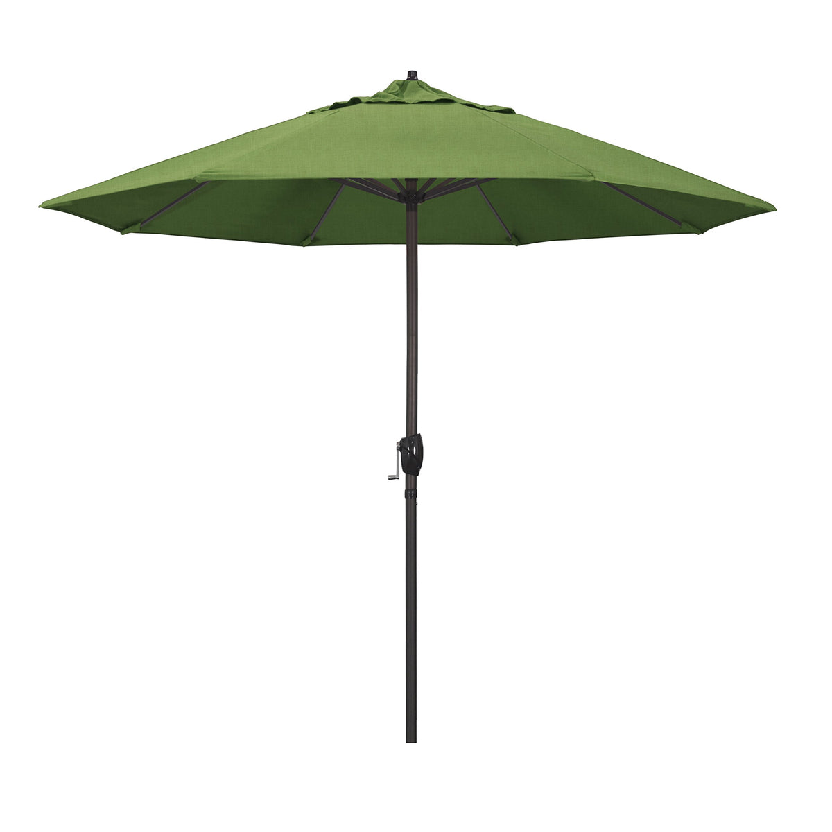 California Umbrella 9' Rd Sunbrella Aluminum Patio Umbrella, Crank Lift, Auto Tilt, Bronze Pole, Pacific Blue