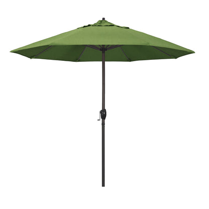 California Umbrella 9' Rd Sunbrella Aluminum Patio Umbrella, Crank Lift, Auto Tilt, Bronze Pole, Pacific Blue