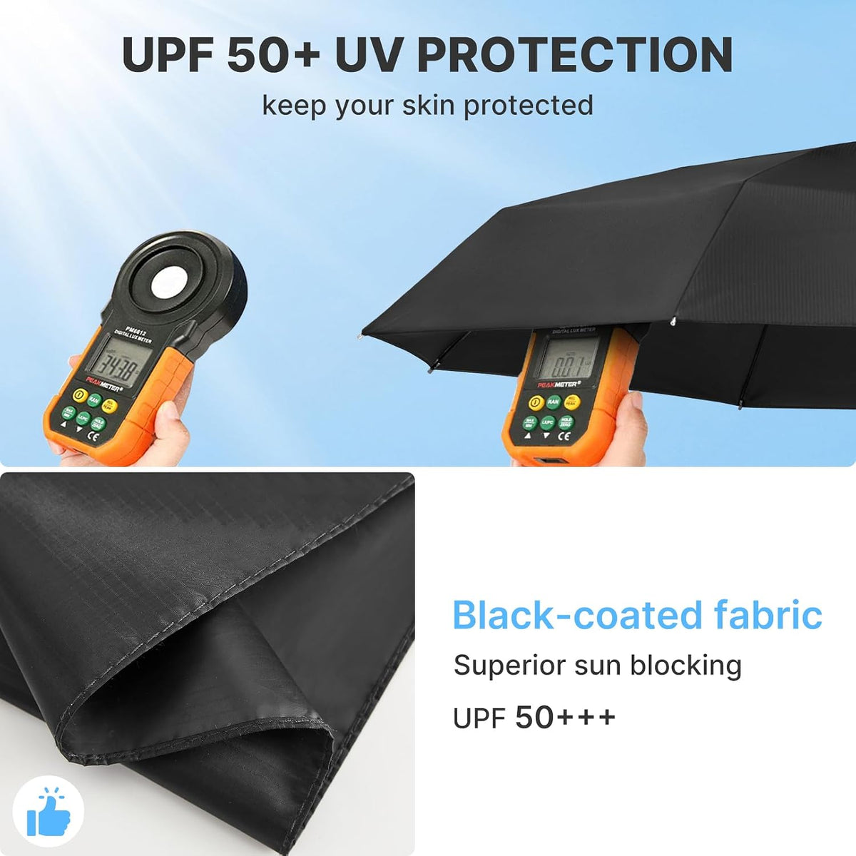 G4Free 46 Inch UPF 50+ Sun Umbrella with Extendable Built-in Handle
