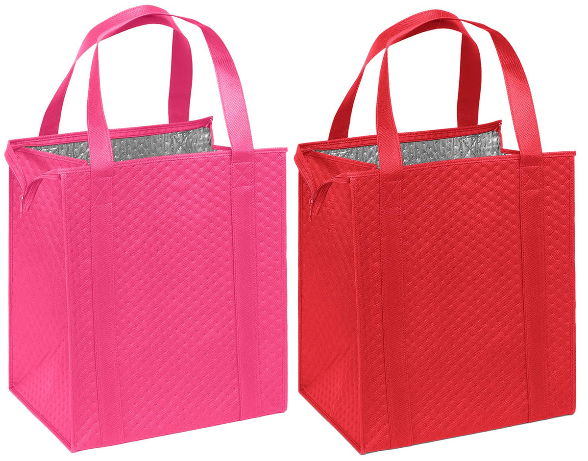 Mediz Hannah Direct Large Capacity Heavy Duty Insulated Smart Shopping Bag - Strong Reusable Grocery Tote 2 Pack