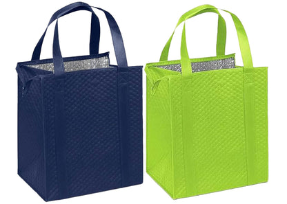 Mediz Hannah Direct Large Capacity Heavy Duty Insulated Smart Shopping Bag - Strong Reusable Grocery Tote 2 Pack