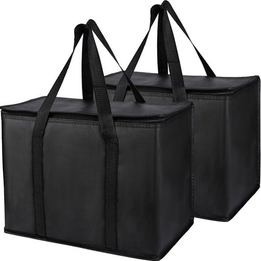 Bodaon 1-Pack Insulated Reusable Grocery Shopping Bags, X-Large, Black