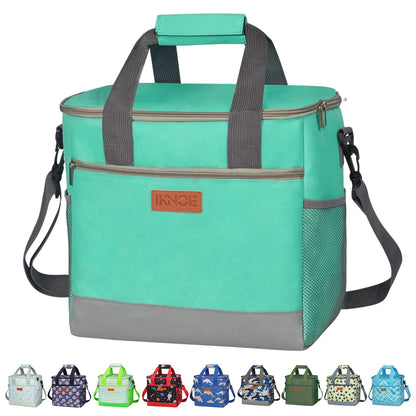 IKNOE 15L 24-Can Insulated Cooler Bag, Leak-Resistant Lunch Tote for Work