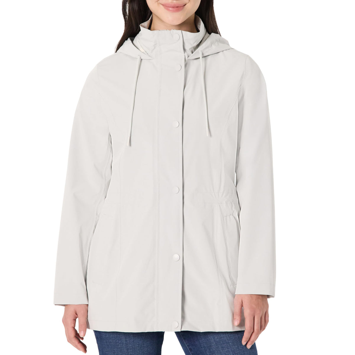 Amazon Essentials Women's Regular-Fit Lightweight Waterproof Long Hooded Rain Jacket