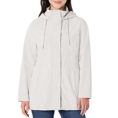 Amazon Essentials Women's Regular-Fit Lightweight Waterproof Long Hooded Rain Jacket