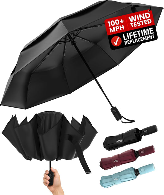 Repel Reverse Folding Umbrellas for Rain, Windproof, 46 Inch Large Coverage