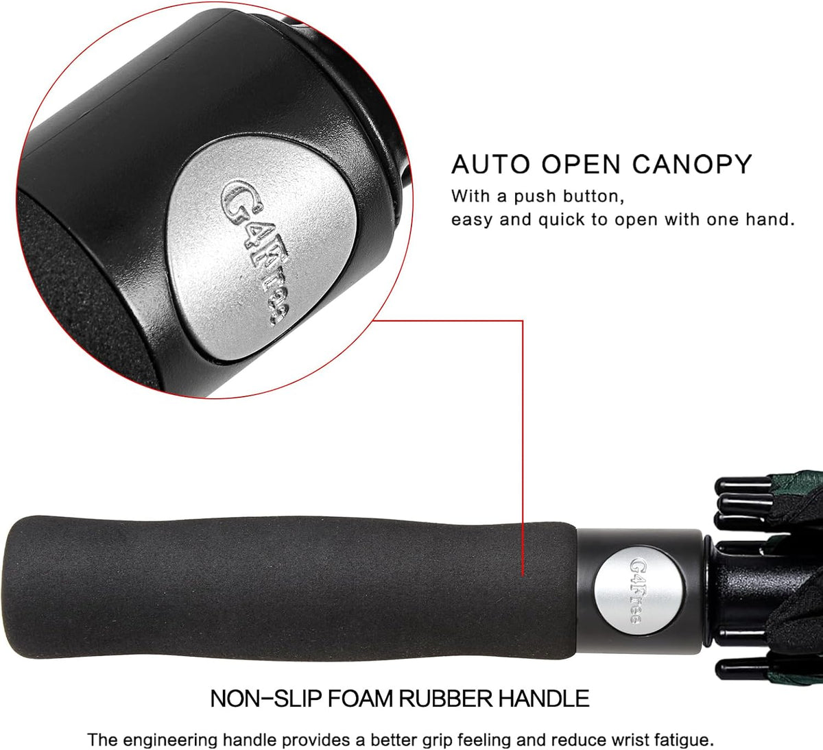 G4Free 47/54/62/68/72 Inch Golf Umbrella Windproof Auto Open Large Umbrella