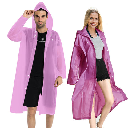 COOY Rain Ponchos for Adults, （2 Pack） EVA Rain Jacket Women Men Rain Coat