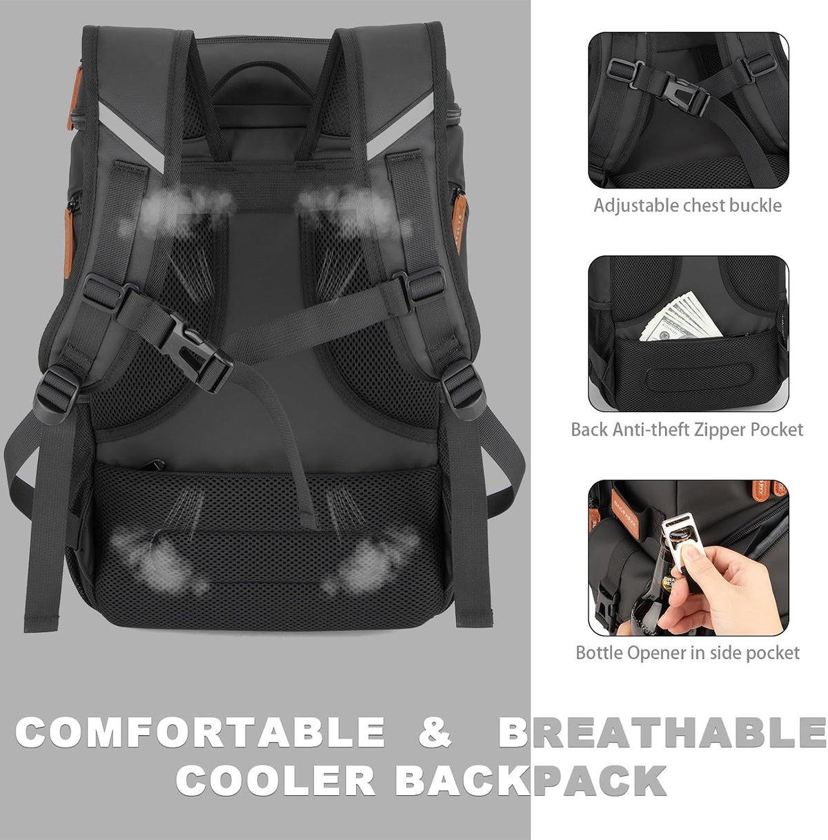 Bagparkk 33/45 Cans Leakproof Insulated Cooler Backpack with Double Deck
