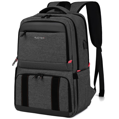 RUCYEN Lunch Backpack, Insulated Cooler Backpack Lunch Box for Men Women, 15.6 Inches RFID Blocking Laptop Backpack with USB Port Lunch Bag for Work Travel Black