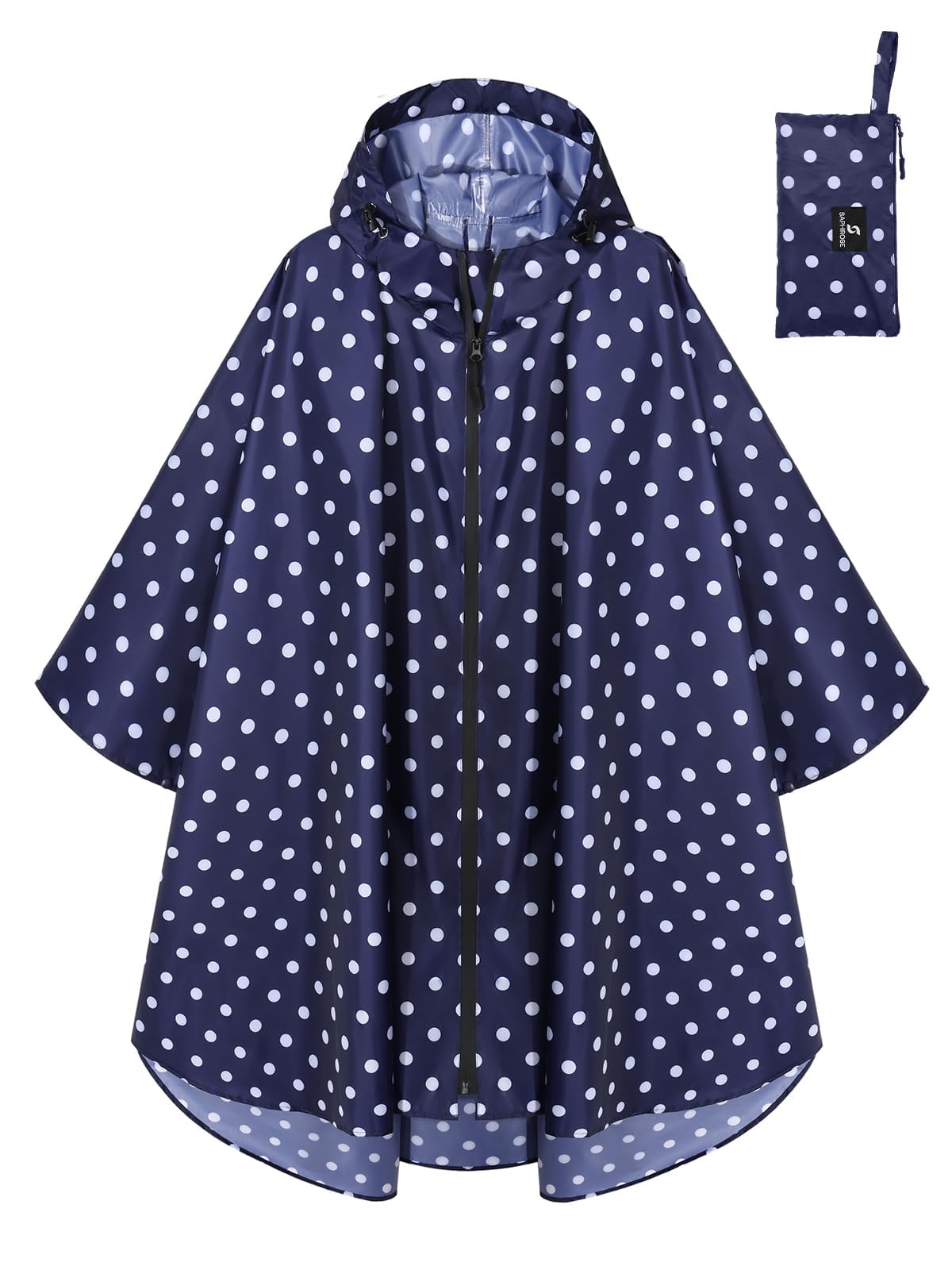 SaphiRose Lightweight Waterproof Rain Poncho for Adults with Hood Portable Rainwear for Outdoor
