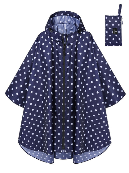 SaphiRose Lightweight Waterproof Rain Poncho for Adults with Hood Portable Rainwear for Outdoor