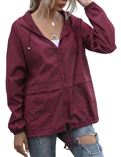 Women's Raincoats Lightweight Waterproof Rain Jackets