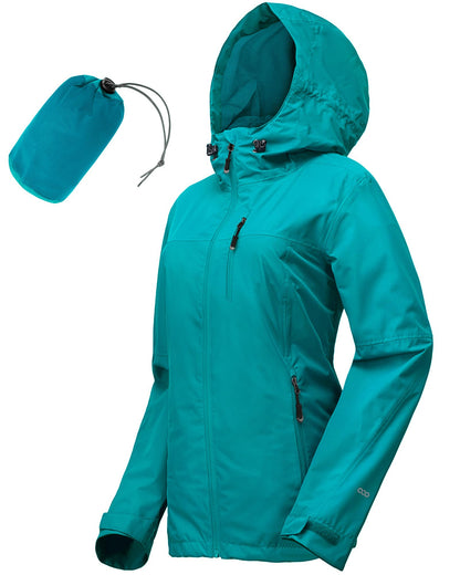 33,000ft Packable Rain Jacket for Women Waterproof Raincoats with Hood