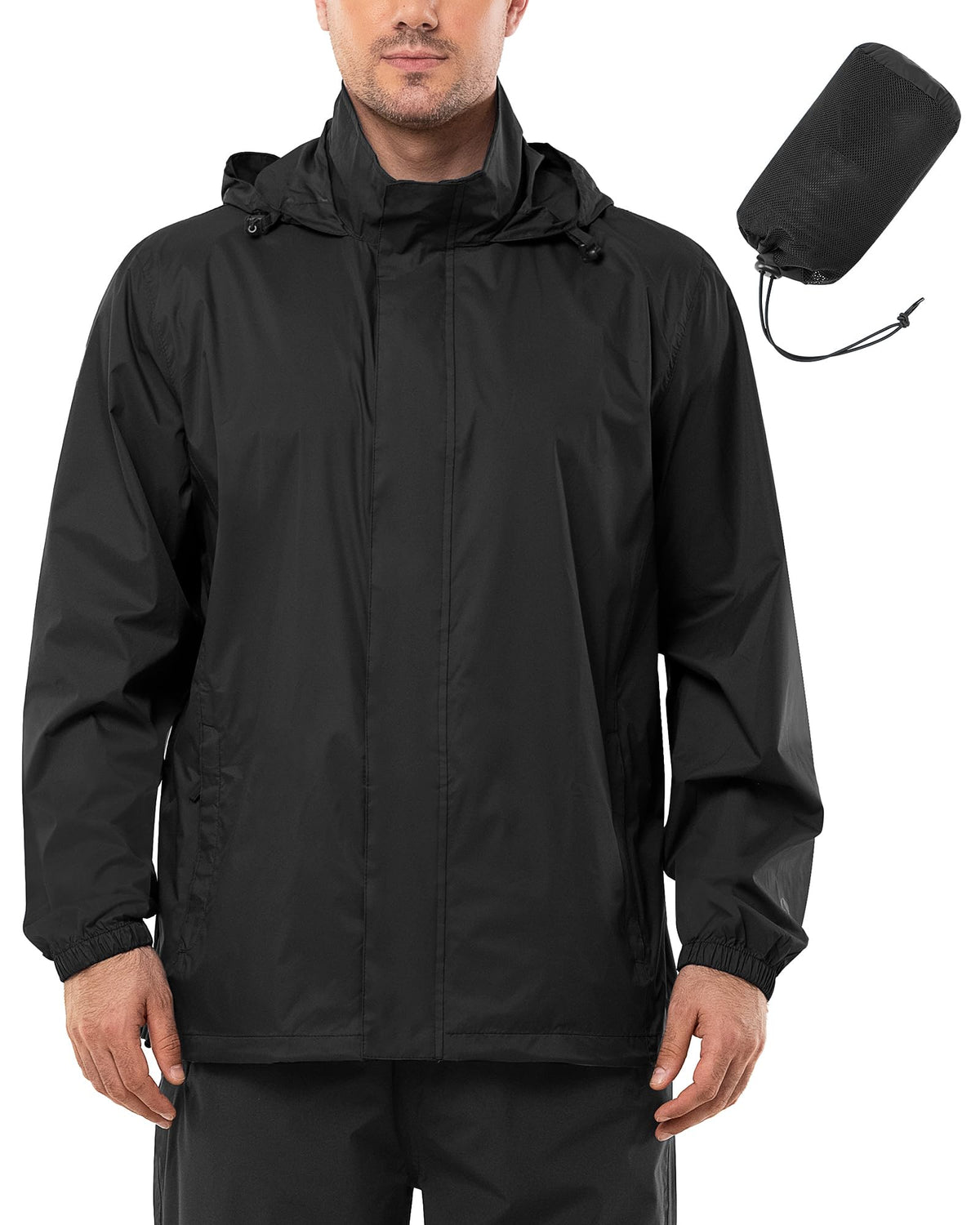 Outdoor Ventures Men's Rain Jacket Waterproof Lightweight Packable Raincoat
