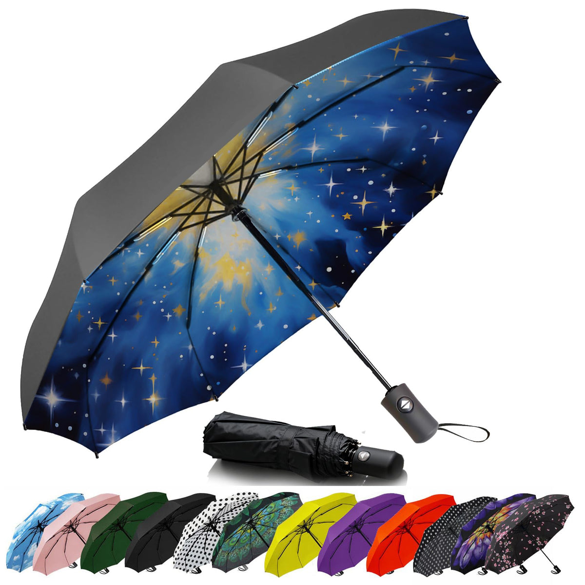 SIEPASA Windproof Travel Compact Umbrella-Automatic Umbrellas for Rain-Compact Folding Umbrella, Travel Umbrella Compact, Small Portable Windproof Umbrellas for Men Women Teenage. (Purple)