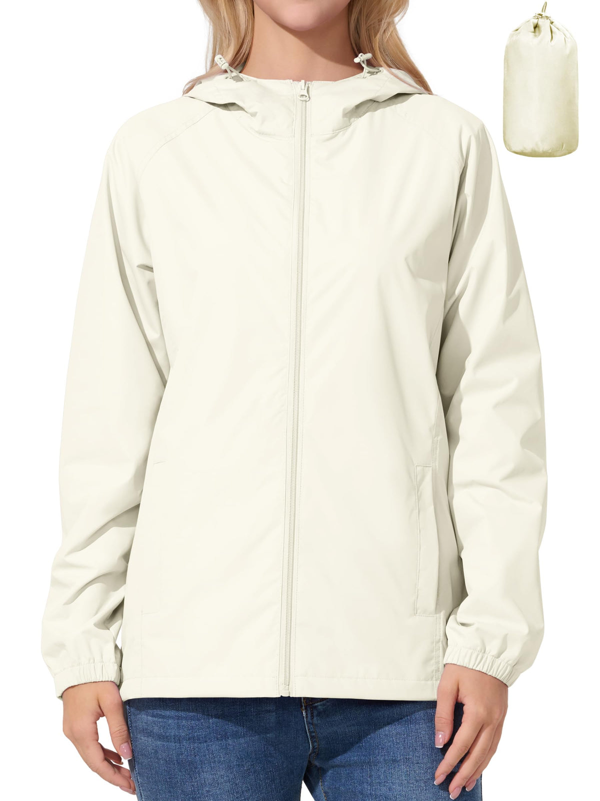UIQUR Womens Raincoat Waterproof Lightweight Packable Rain Jacket