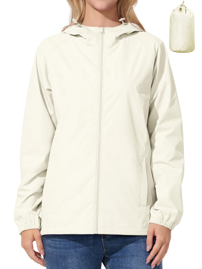 UIQUR Womens Raincoat Waterproof Lightweight Packable Rain Jacket