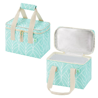 VENO 2 Pack Insulated Grocery Bags, Hard Bottom, Light Blue