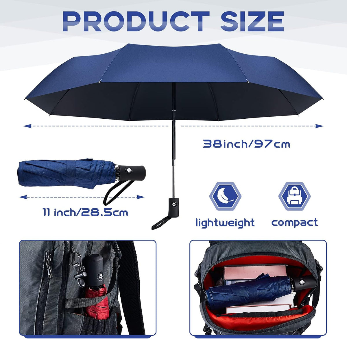 Amylove Windproof Travel Umbrellas Bulk Auto Open