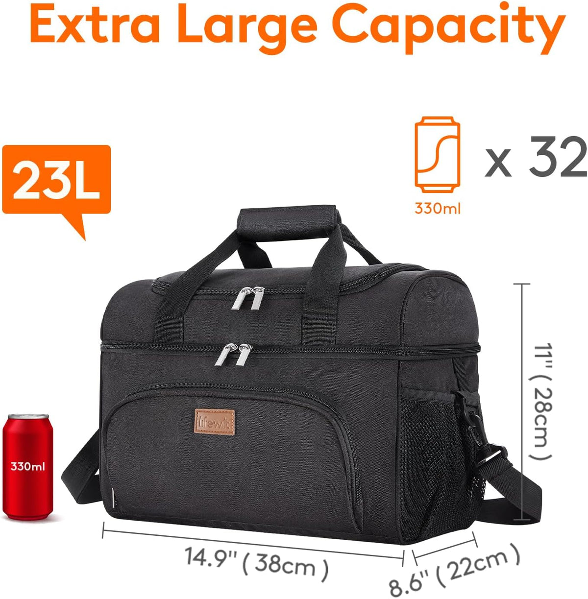 Lifewit Insulated Cooler Bag, Large Leakproof Beach Cooler, Lightweight Portable Double Layer Soft-Sided Travel Ice Chest for Camping, Kayaking, Road Trips, Grocery Shopping