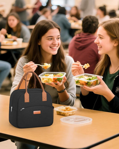 HOTOR Lunch Bag Women Men Insulated Lunch Box Black 10L
