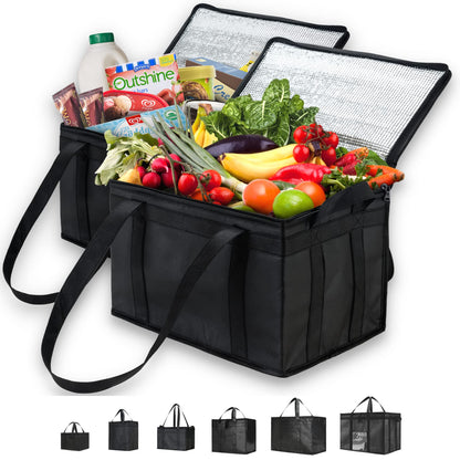 NZ home Insulated Food Bag, Portable Cooler Tote (3XL, Black, 1 Pack)