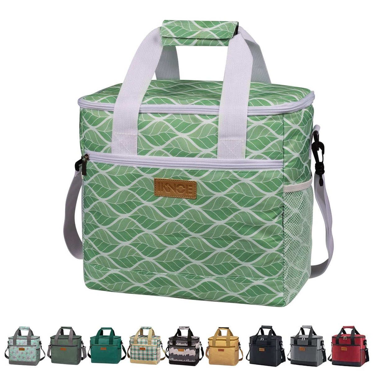 IKNOE 15L 24-Can Insulated Cooler Bag, Leak-Resistant Lunch Tote for Work