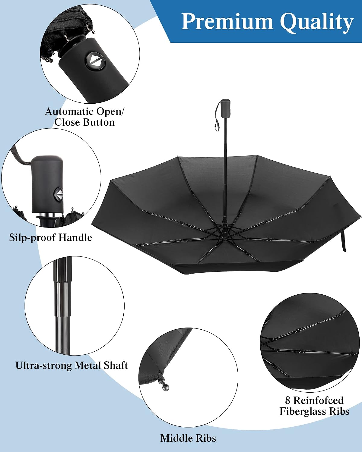Yahenda 4 Pack Automatic Folding Umbrellas Travel Compact