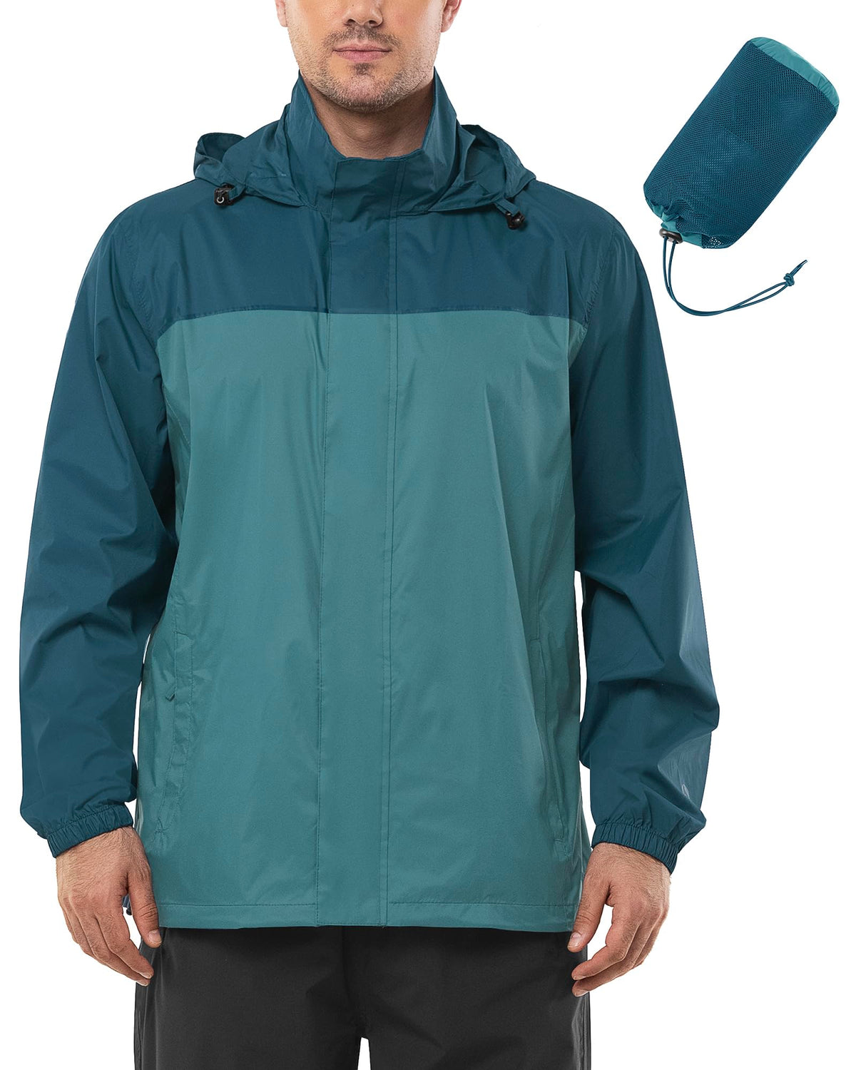Outdoor Ventures Men's Rain Jacket Waterproof Lightweight Packable Raincoat