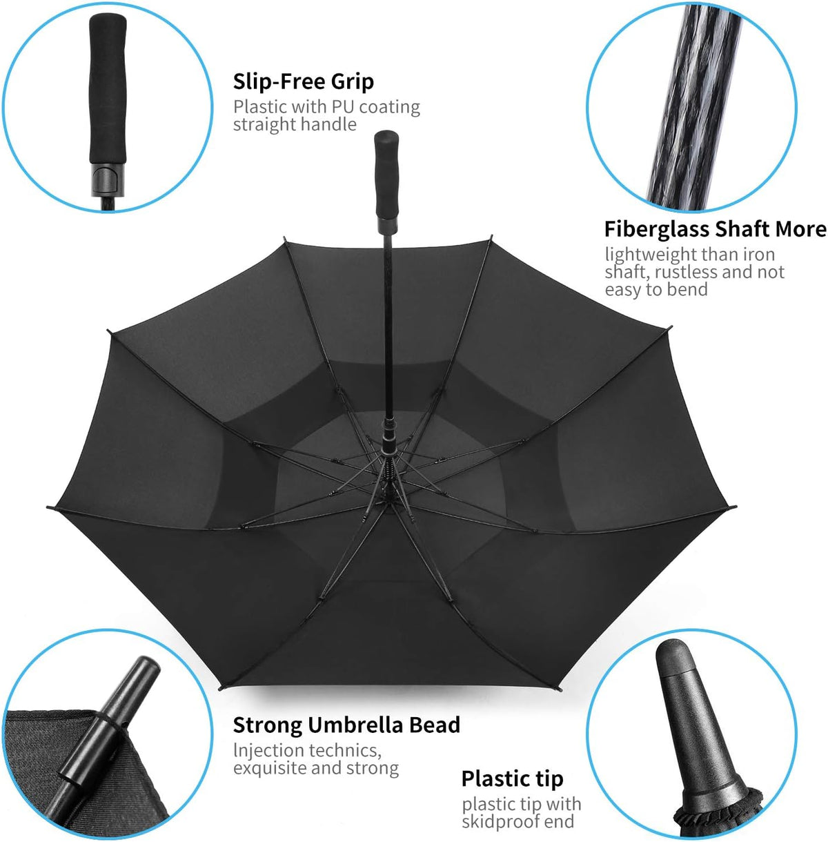 MRTLLOA Extra Large Golf Umbrella,54/62/68/72 Inch Automatic Open Umbrella