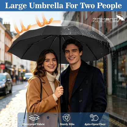 ZOMAKE Travel Umbrella Compact, 45 Inch Windproof Collapsible Portable Small Umbrella For Rain, Automatic Folding Umbrella Lightweight Packable Paraguas For Women Men (1Pc)