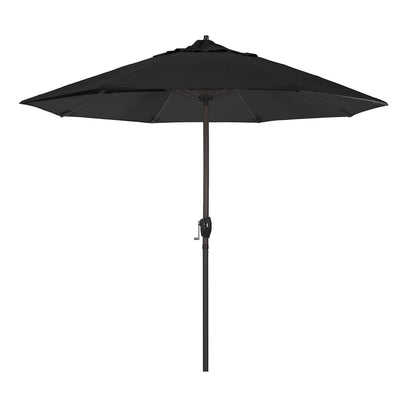 California Umbrella 9' Rd Sunbrella Aluminum Patio Umbrella, Crank Lift, Auto Tilt, Bronze Pole, Pacific Blue