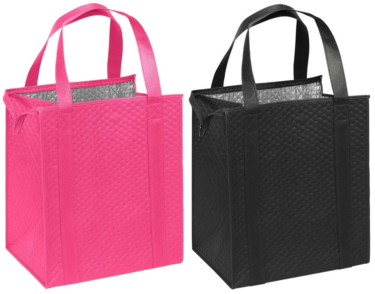 Mediz Hannah Direct Large Capacity Heavy Duty Insulated Smart Shopping Bag - Strong Reusable Grocery Tote 2 Pack