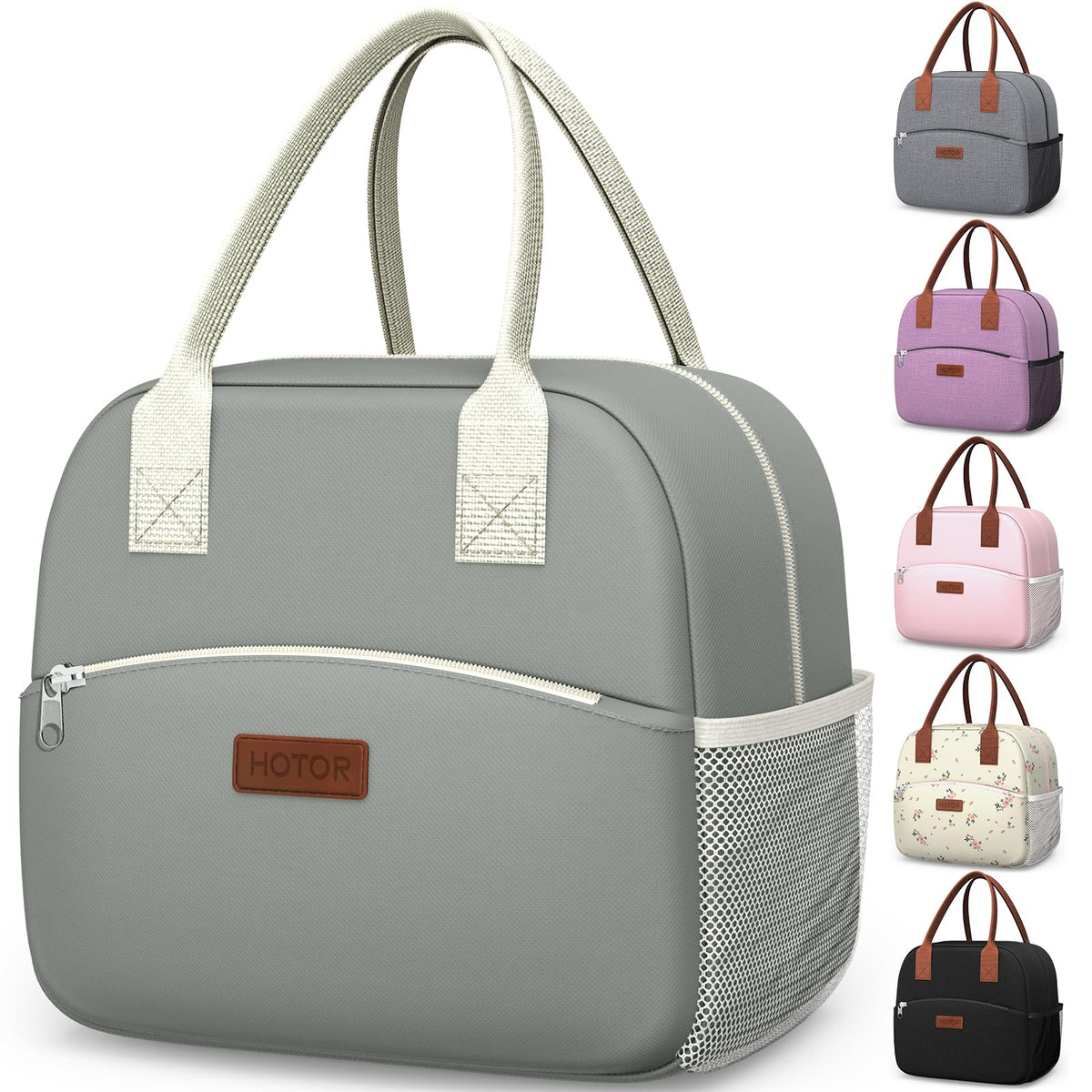 HOTOR Lunch Bag Women Men Insulated Lunch Box Black 10L