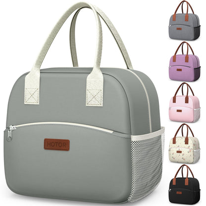 HOTOR Lunch Bag Women Men Insulated Lunch Box Black 10L