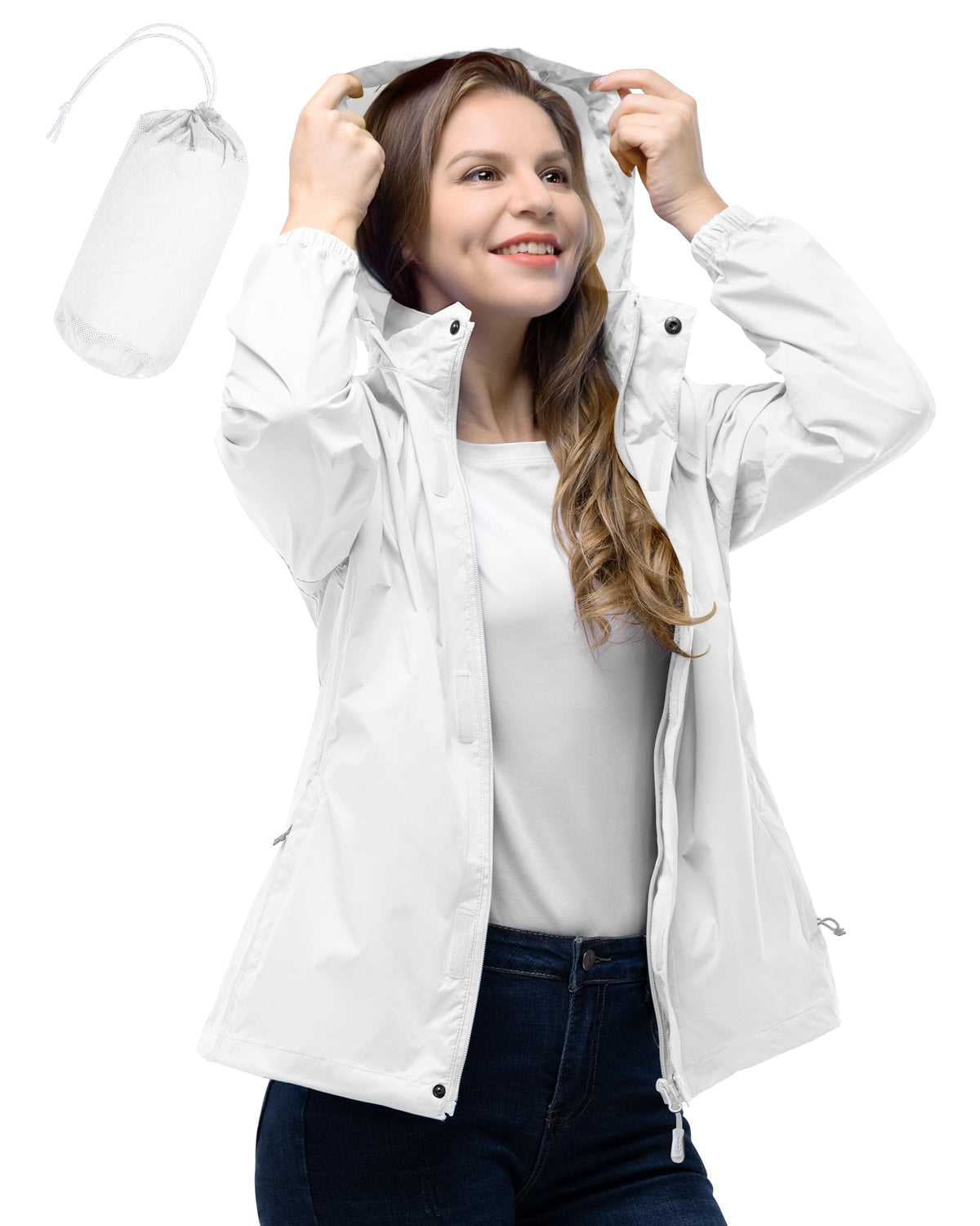 33,000ft Women's Rain Jacket Waterproof Lightweight Packable Raincoat