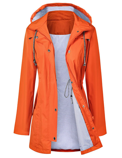 LOMON Raincoat Women Waterproof Long Hooded Trench Coats Lined Windbreaker Travel Jacket S-XXL