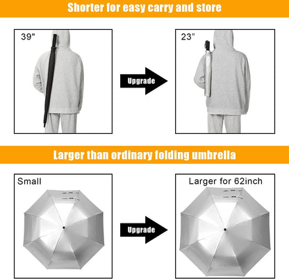 G4Free 62 Inch Portable UV Protection Golf Umbrella Large Sun Umbrella