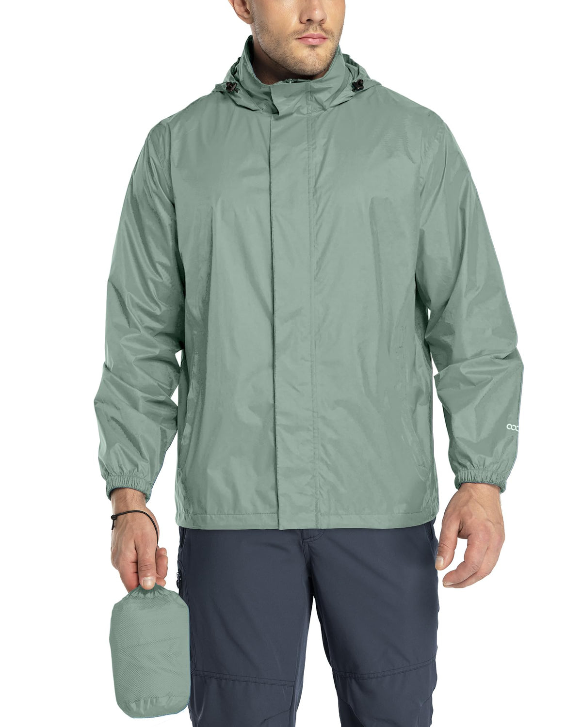 33,000ft Men's Packable Rain Jacket Lightweight Waterproof Golf Raincoat