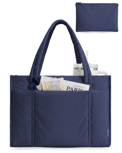 BAGSMART Puffer Tote Bag for Women, 21L/26L Work Tote Shoulder Handbag