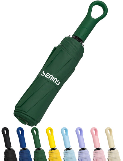 Seniny Umbrellas for Rain with Ring Buckle - Travel Umbrella Compact for Backpack, Car, Walking, Automatic UV Umbrella for Sun Protection, Small Portable & Folding Umbrellas for Windproof, Women Kids